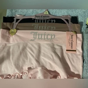 JUICY COUTURE Boy Shorts Panties 3Pk Logo Underwear Size Medium - Picture 1 of 2