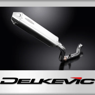 KTM 690 Duke 2013-18 Delkevic Slip On 17" Tri-Oval Stainless Exhaust Muffler Kit - Image 1 of 4