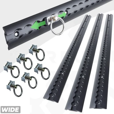 3x rear load cargo track rails locking liner bed 6 tie down fixings lashing hold - image 1 of 4