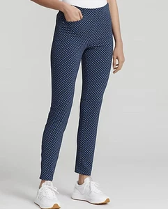 RLX Ralph Lauren Women’s Golf Pants Size 10 Navy Blue Diamond Print Stretch NWT - Picture 1 of 8