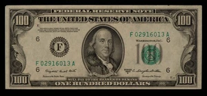 FR 2160-F $100 1950 C Federal Reserve Note US - XF+/AU - SKU-CA1557 - Picture 1 of 2