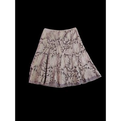 Юбка Peter Nygard размер 14 серая коричневая вышитая тюлевая с подкладкой цветочный узор трапеция - Изображение 1 из 3