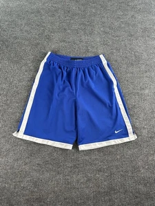 Nike Shorts Men Large Blue Solid Mesh Basketball Athletic Swoosh Logo Gym - Picture 1 of 12