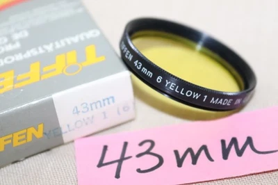 NEW Vtg TIFFEN 43mm YELLOW 1 (6) FILTER USA, 43mm Light Yellow #6 /Y1 - MINT - Image 1 of 4