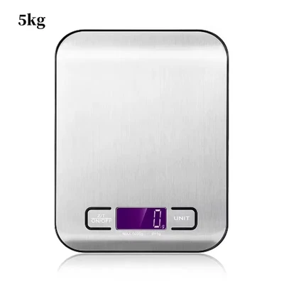 Kitchen Scale Stainless Steel Weighing Food Diet Balance Measuring LCD Precision - image 1 of 4