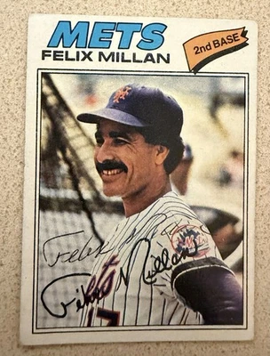 1977 Topps - Felix Millan #605 Signed Autographed Mets - Image 1 of 2