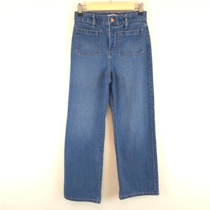 LOFT Women's The Wide Leg Jeans Front Patch Pockets High-Rise Size 26/2P - Picture 1 of 14