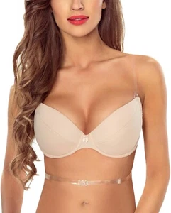 Vivisence Push-Up Bra Underwired Multiway Convertible Silicone 32 DD - Picture 1 of 7