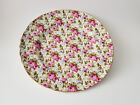 Floral Chintz Scalloped Edge Decorative Plate Pink Roses Shabby Cottage Chic   2