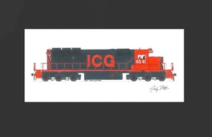 Illinois Central Gulf SD40-2 #6041 11"x17" Matted Print Andy Fletcher signed - Picture 1 of 1