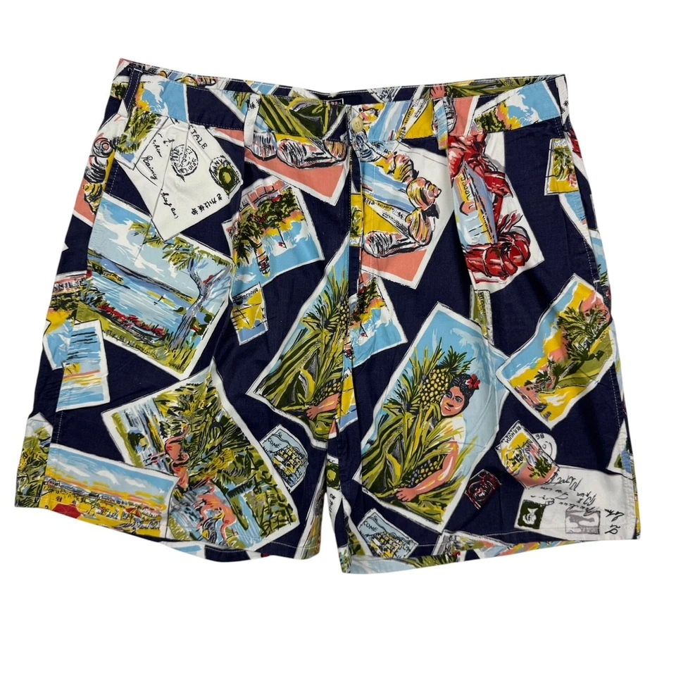 VTG Polo Ralph Lauren 1980's Men's Ocean Vacation Pleated Shorts • Size 38 - Image 1 of 4