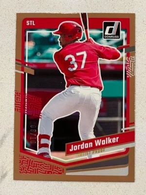 JORDAN WALKER 2023 Panini Donruss Baseball Gold ARTIST PROOF # 8/10 Cardinals - Image 1 of 2