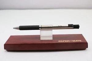 Vintage Paper Mate Dynagrip RT50 Brushed Steel Ballpoint Pen (Cased) - Picture 1 of 6