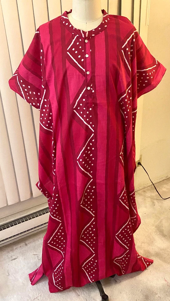 Kaftan Rosa Rojo Blanco Estampado Africano Tribal Para Mujer Hombre Unisex Algodón Naranja Foto 1 de 4