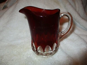 1900's US Glass Arched Ovals Ruby Red Flash Blairsville, PA. Pitcher or Creamer - Picture 1 of 3