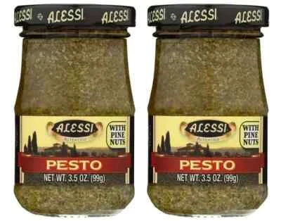 Nuevo Lote De Dos (2) ALESSI PESTO Con Piñones Peso Neto, 3.5 OZ. (99g) Envío Gratis Foto 1 de 2