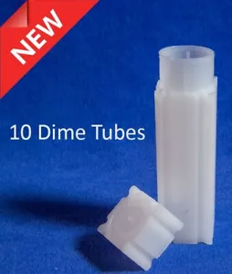 10 Square Coin Safe Tubes For US Dime 18.10mm New High Quality Storage Lot USA - Picture 1 of 6