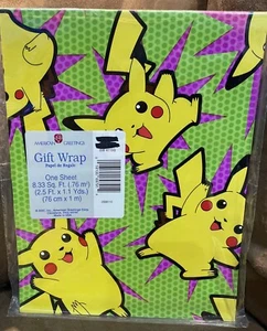 POKÉMON GIFT WRAP AMERICAN GREETINGS ALL OCCASIONS - Picture 1 of 2