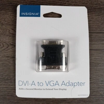 Insignia DVI A I to VGA Adapter Second Monitor Display Connector Desktop PC - Image 1 of 2