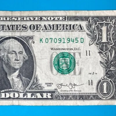 July 9, 1945 / 7 September 1945 (K 07091945 D) BIRTHDAY Note $1 One Dollar Bill - Image 1 of 4