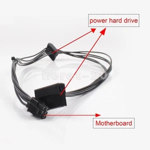 Mini 6 Pin To 2 SATA Power Supply Cable For Dell 3070 3670 Vostro 3967 3977 3980 - Picture 1 of 11