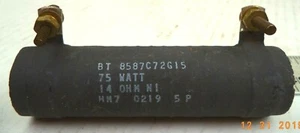 BT-Series 14-Watt 75-Ohm Cylindrical Resistor, p/n 8587C72G15 - Picture 1 of 5