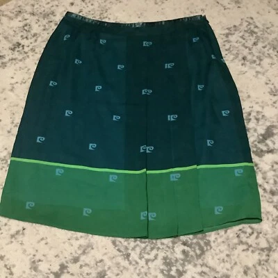 Pierre Cardin Skirt Size 10 Women's Logo Green Side Zipper Classy Chic Sassy - Image 1 of 4