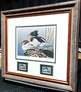 Neal Anderson 1994 Bund Ente Briefmarkendruck mit Doppelmarken - brandneuer Rahmen - Bild 1 von 6