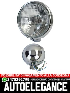 ⭐Faro delantero universal para motocicleta 5 3/4" estilo Bates cromado con marca - Imagen 1 de 4