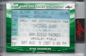 RYNE SANDBERG 2022 Game Day Ticket Collection AUG 9, 1997 Chicago Cubs HOF