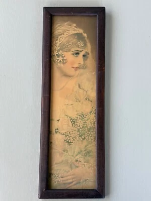 Antigua Litografía Rolf Armstrong LA NOVIA Impresión Artística Marco Original De Colección Foto 1 de 4