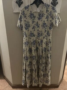 Vestido Pierre Cardin Vintage Años 90 Y2K Floral Plisado Bolsillos Talla XL ¡Bolsillos Usado en Excelente Condición!! - Imagen 1 de 10