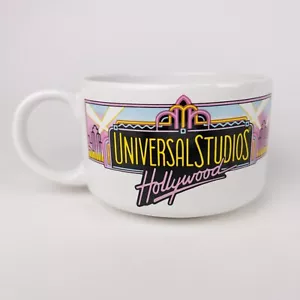Universal Studios Hollywood Vintage Mug Pink - Art Deco Neon Sign Soup Mug - Picture 1 of 7