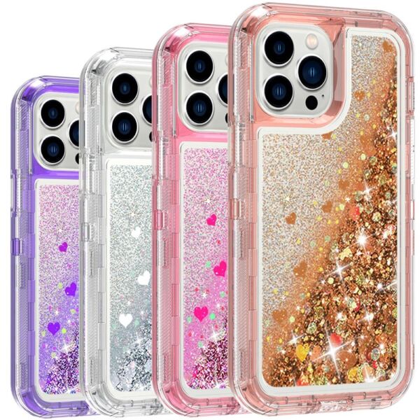 For iPhone 14 13 Pro Max 12 Shockproof Bling Glitter Girl Cute Phone Case Cover