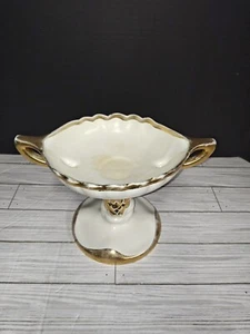 Art Nouveau Maiolica Compote Bowl Faience Julius Dressler Bohemia Austria 1900's - Picture 1 of 11