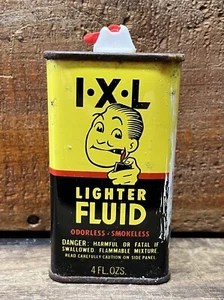 Vtg 1950's I-X-L Lighter Fluid 4 Oz Oiler Oil Can Tin R.M Hollingshead Co - Picture 1 of 6