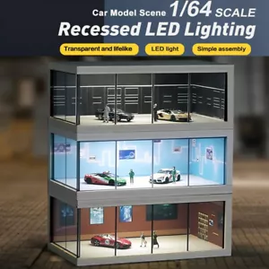 Diorama 1/64 Car Garages Model LED Lighting City Car Parking Lots Scene Display - Picture 1 of 18