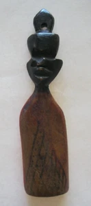 Old AFRICAN ANCESTRAL WOOD CARVED FETISH Pendant - Picture 1 of 6