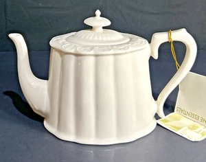 Godinger & Co Ivory Color Teapot Tea Coffee Lace Embossed Porcelain   NEW - Picture 1 of 11