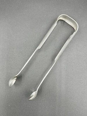 R.W. WILSON COIN SILVER SUGAR TONGS CIRCA 1825-1876 W/MONOGRAM - Image 1 of 4