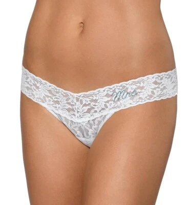 Tanga Hanky Panky Signature tiro de encaje talla OS talla única MRS cristal azul nupcial  Foto 1 de 4