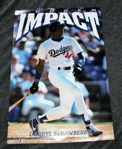 Póster Darryl Strawberry Sudden Impact 1991 Dodgers MLB béisbol Costacos bien - Imagen 1 de 1