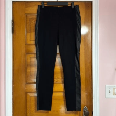J. Crew Pixie Black Skinny Pants Leather Sides Women’s US 4 R - Image 1 of 4