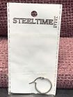 Steeltime Stainless Steel Chrome Hoop Earrings Lot Of 5 Pairs 3/4? Silver Tone