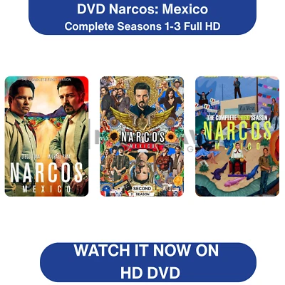 Narcos Mexico Season 1 2 3 1080p Full HD DVD NEW High Quality Audio All Region - Image 1 of 4