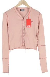 DIESEL T-Ribby-Open Women Women T-Shirt XL Pink Long Sleeve Buttoned Cropped - Picture 1 of 11