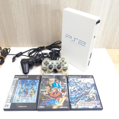 SONY Playstation 2 SCPH-55000 White Console with 2 controllers & 3 Games Japan - Image 1 of 4
