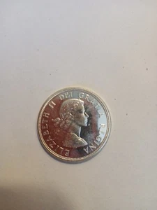 1964 Canada Silver Dollar Queen Elizabeth II .800 Fine Uncirculated - Picture 1 of 2