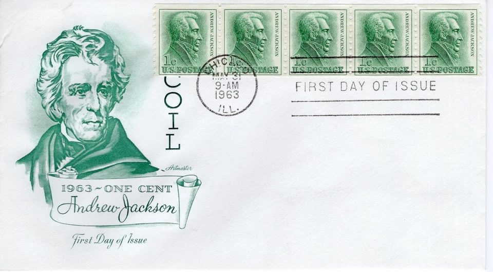 1 CENT COIL STAMP - ANDREW JACKSON - 1963 - DC1644 - Image 1 of 1