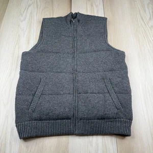 Naadam Mens Gray Pockets Merino Wool Cashmere Puffer Vest Size Large - Picture 1 of 11
